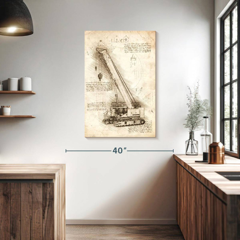 Laelle Crane Blueprint, 39" H x 26" W