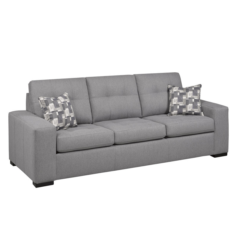 Canapé à accoudoirs carrés 92 po, Polyester argenté