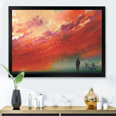 «Video Game Man Bicycling Galatic Storm - Décoration murale moderne en toile