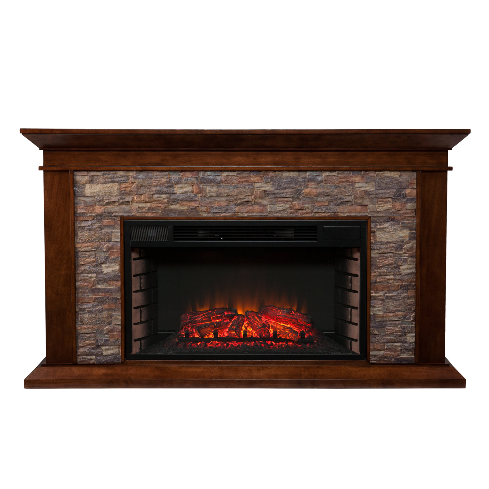 Coletta Electric Fireplace, Whiskey Maple