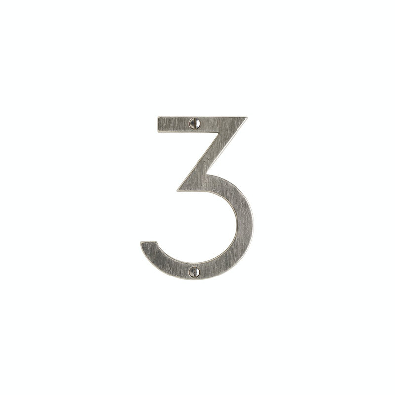 4" House Number, Silicon Bronze Brushed, 6, 2.75" H x 1.63" W x 0.25" D