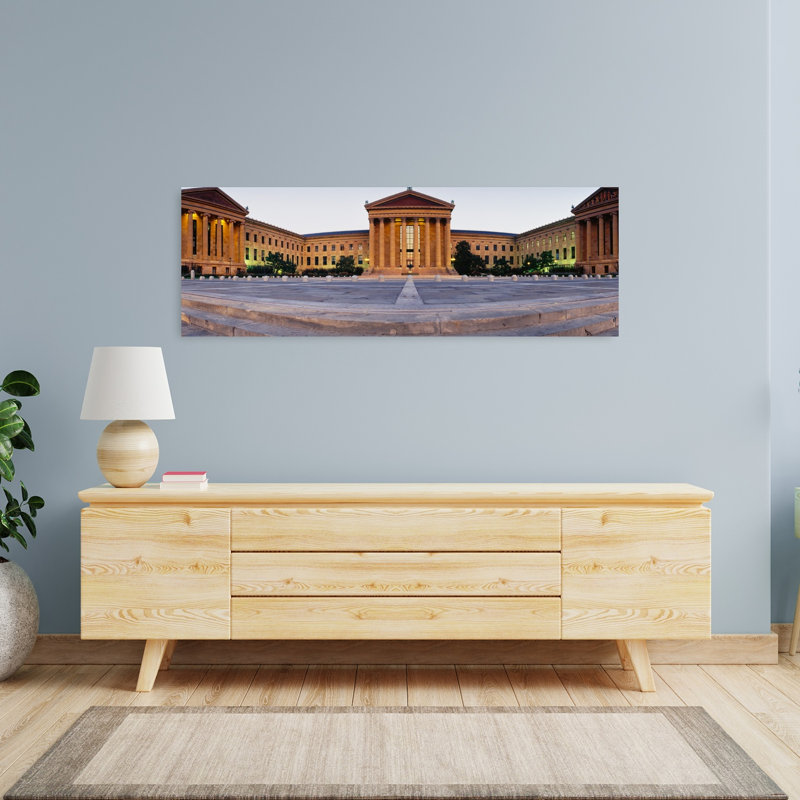 Facade of a museum Philadelphia Museum Of Art Philadelphia Pennsylvania USA 1 Piece Wrapped Canvas Panoramic Wall Art