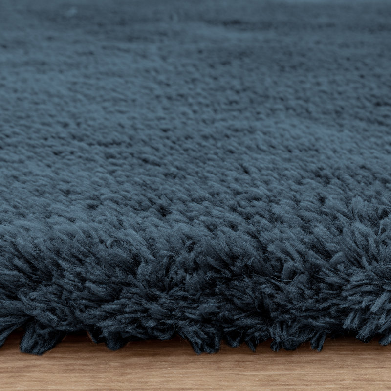Tachiana Hand Tufted Shaggy Navy Area Rug, Rectangle 200 x 290 cm