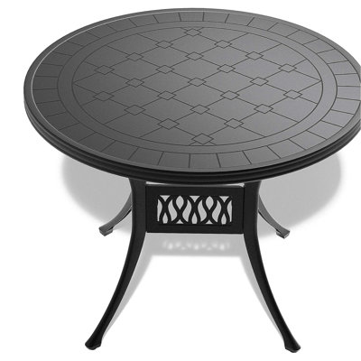 3-Piece Set Of Cast Aluminum Patio Furniture With Brown Cushions