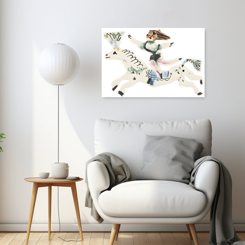«Whimsical Horse Ride Playful Whimsical Contemporary», reproduction d'art murale, H 24 po x l 36 po