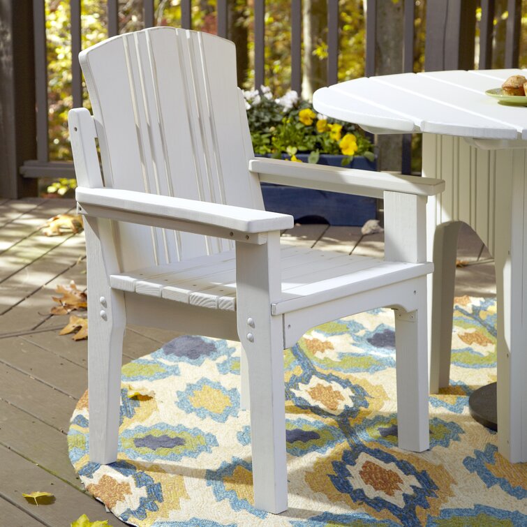 Carolina Preserves Wood Outdoor Dining Armchair with Cushion