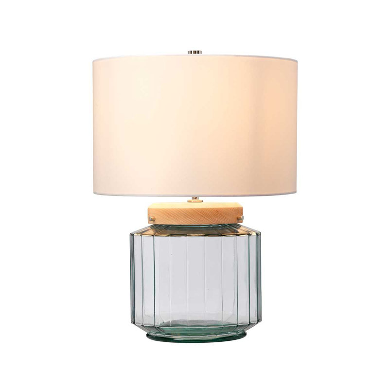 Dylon Glass Table Lamp, Natural, White