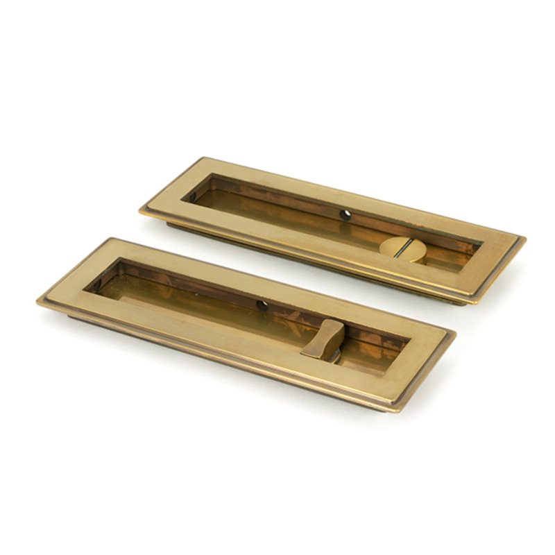 Door Accessory, 17.5cm H x 6cm W x 1.3cm D, Aged Brass