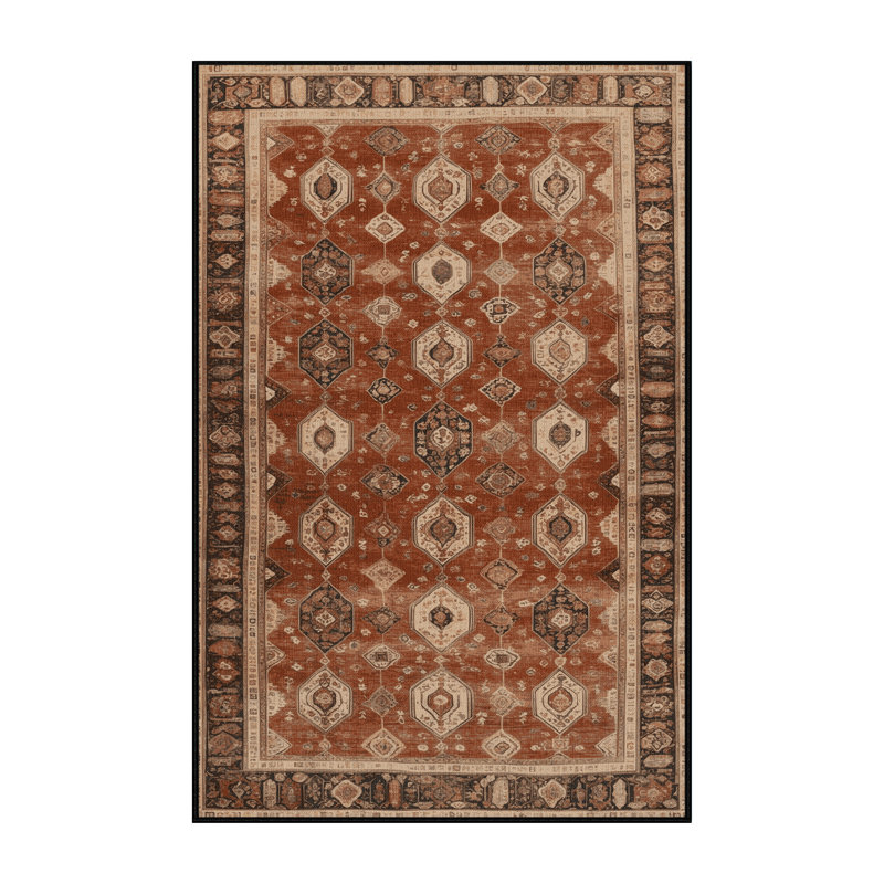 Tapis brun lavable à la machine, Rectangle 7 pi x 9 pi
