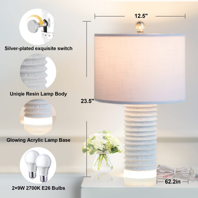 Lampe sur pied en résine Emmalie