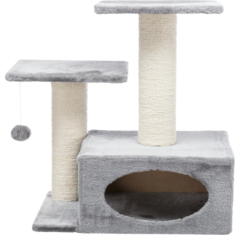 TRIXIE Valencia 28" Cat Tree, 3-Level Cat Tower, Sisal Scratching Posts, Plush Condo and Platforms, Dangling Cat Toy