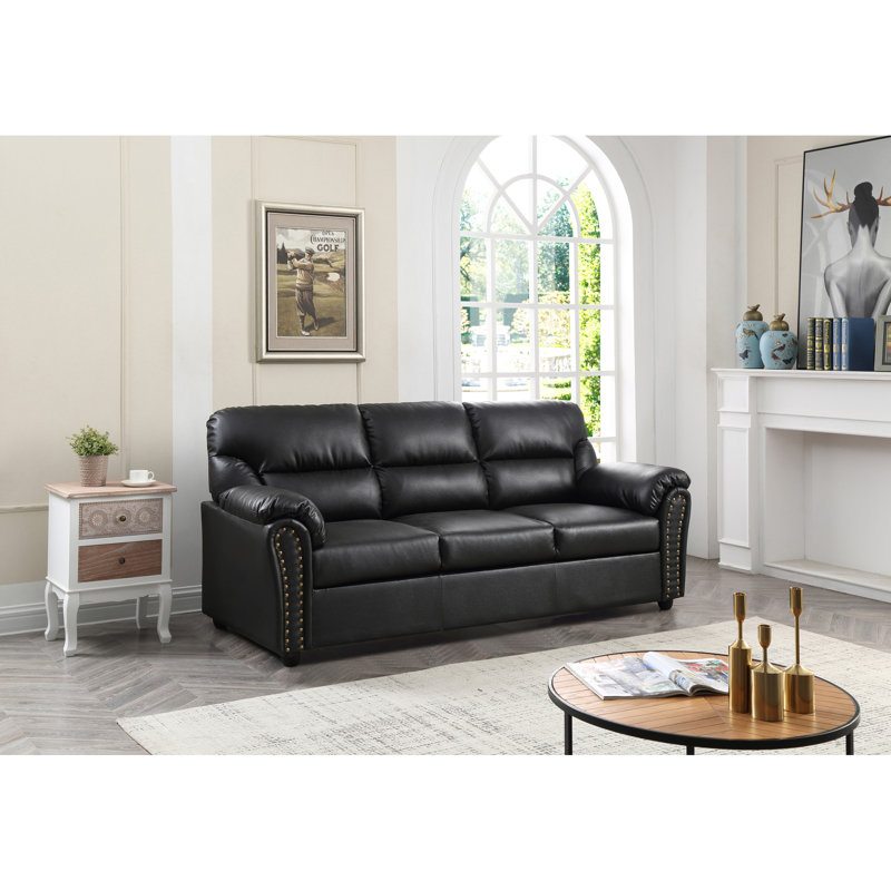 Canapé confortable en similicuir moderne pour toute pièce