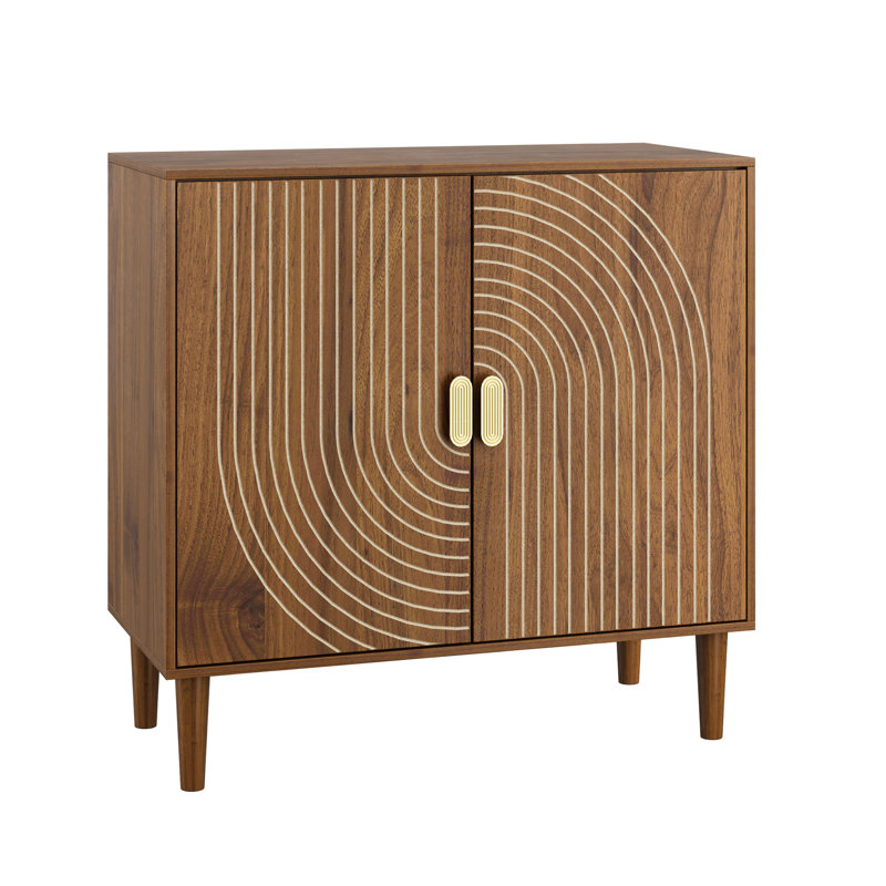 Multi-Functional Sideboard Buffet - Mid-Century Modern Design, Water And Large Capacity Accent Cabinet Adjustable Storage Easy To Clean