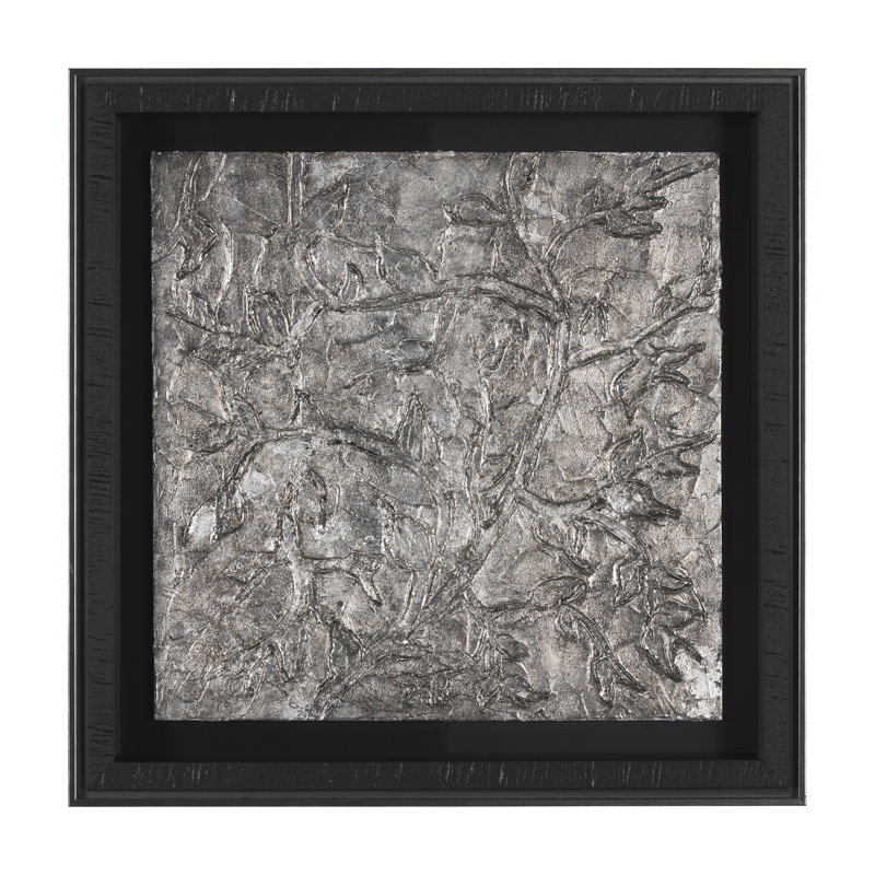 Pewter Leaves by Morgan McLaren a Framed Art Print Matted under Glass, Pewter Leaves III