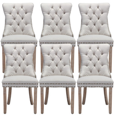 Almerinda Tufted Flax Upholstered Back Dining Chair