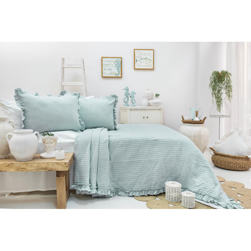 Luxurious Pique Set, 100% Cotton, Mint Color | Includes 2 Pillowcases (19.7 x 27.6 inches) | Heavyweight 10.6 oz/sq yd Jacquard Fabric | Machine Washable, Soft & Breathable for Ultimate Comfort