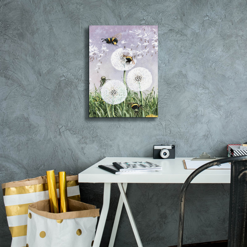 "Dandybees" par Maggie Vandewalle, H 16 po x l 12 po x P 0,75 po