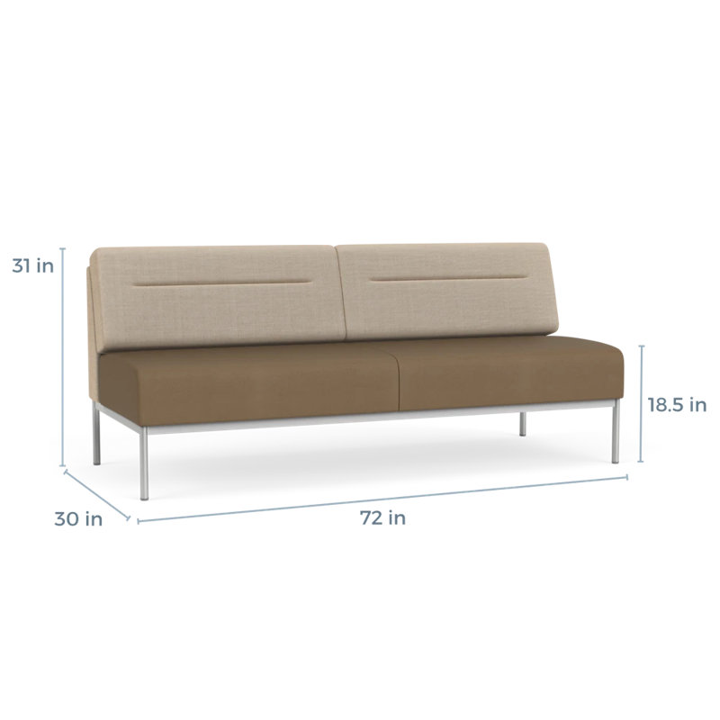 Canapé Darsey, Sans alimentation, Argent argent, Chambray calcaire; Patriot Plus taupe