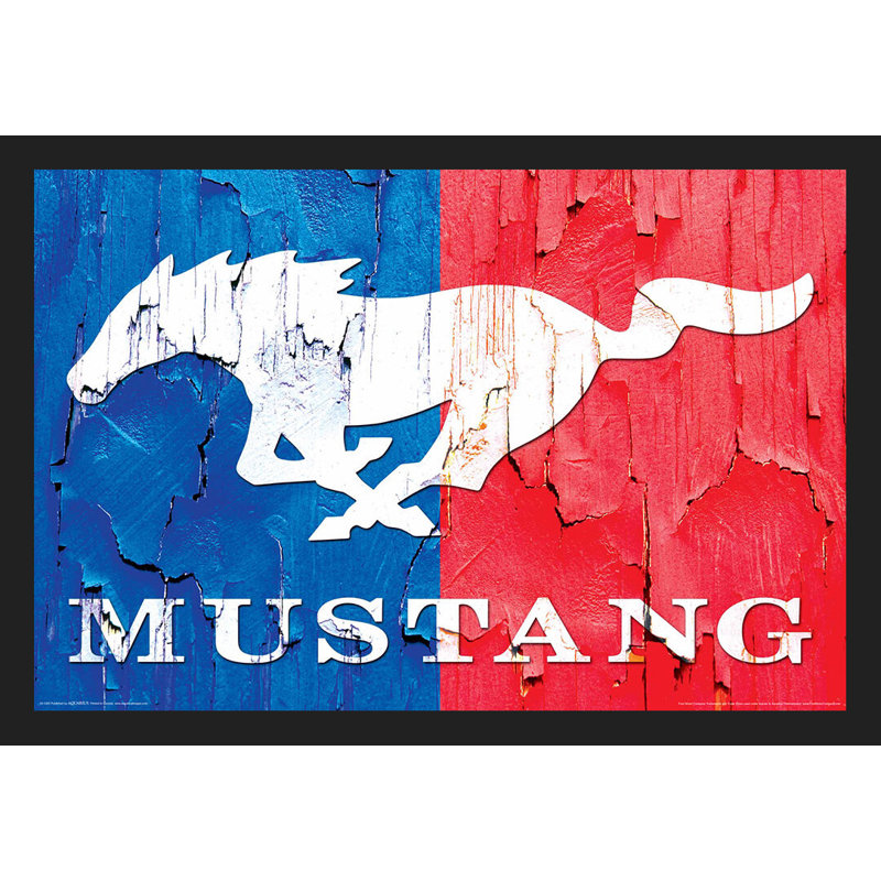 Mustang Car Logo, impression sur papier encadrée