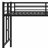 Metal Loft Bed With Storage Shelf, Ladder And Guardrails