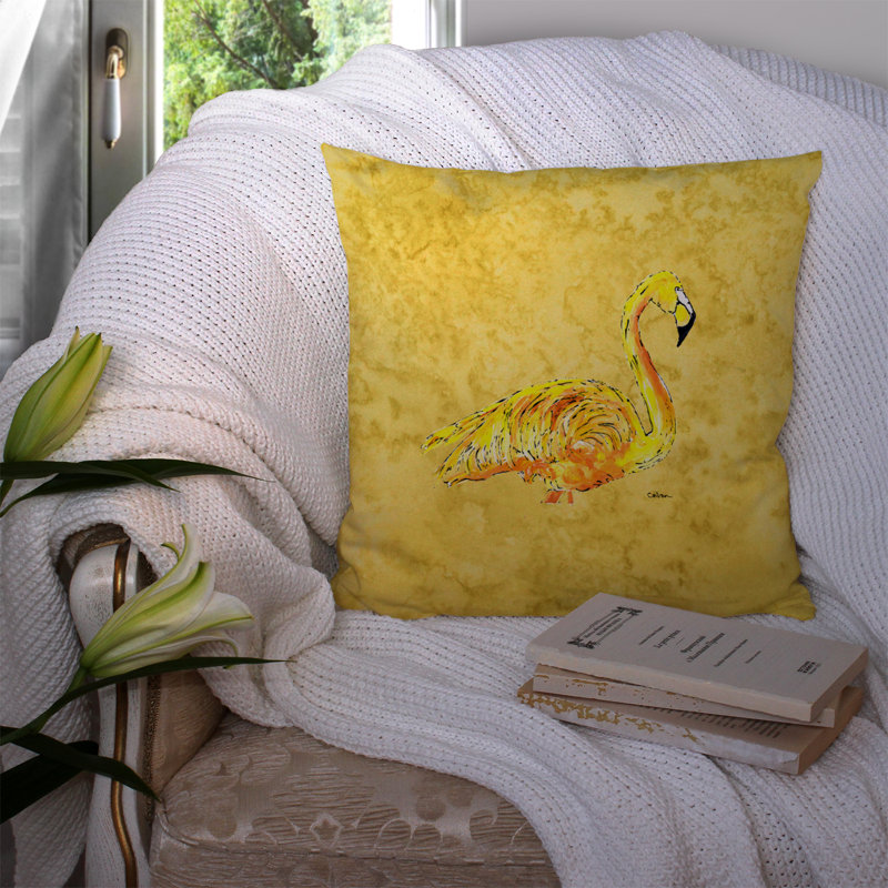 Housse et insert de coussin carré d'extérieur Flamingo, H 18 po x l 18 po x P 5,5 po