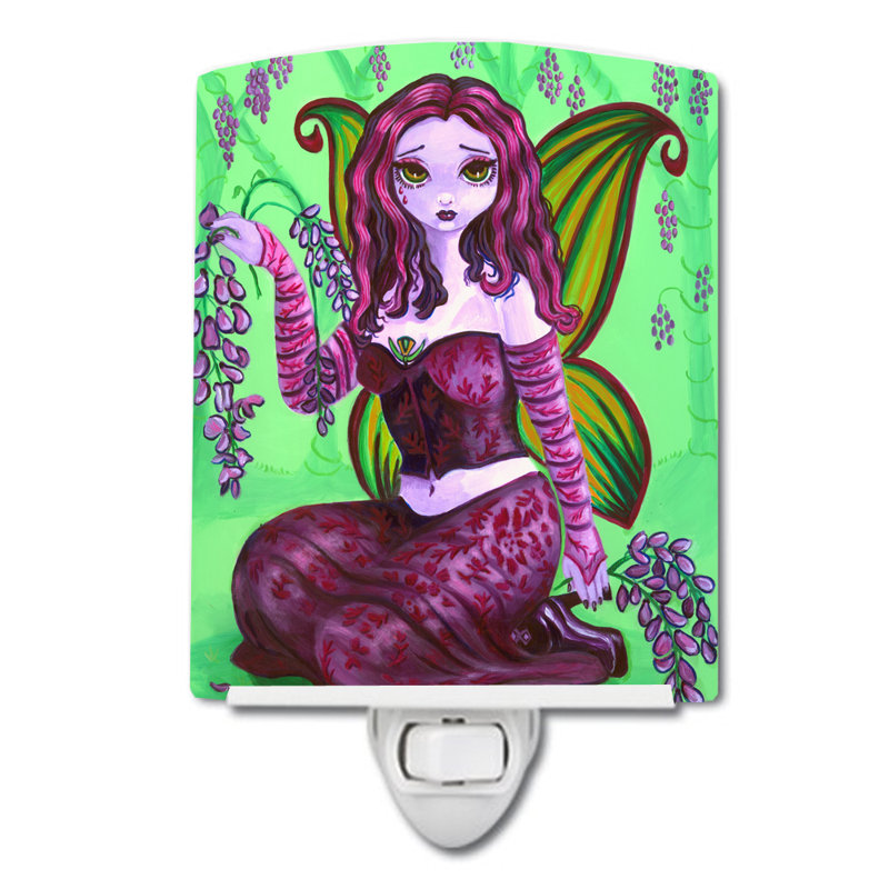 Éclairage de nuit en céramique fée bougon wisteria