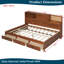 Lit de jour double en bois Afor, canapé-lit avec tiroirs de rangement, ports USB et tablette supérieure amovible-283236382