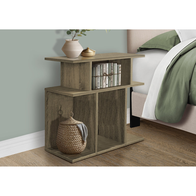 Table d'appoint taupe pour le salon, avec 6 tablettes et tablettes contemporaines au style contemporain, décor de chambre à coucher