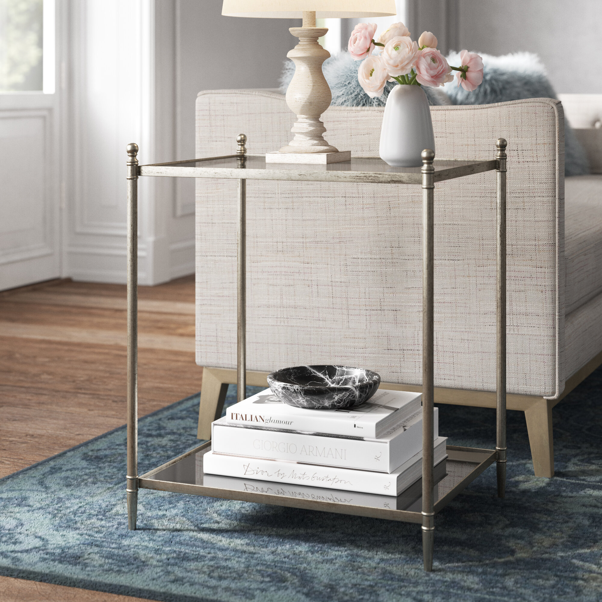 Kelly Clarkson Home Lorraine Marble Top End Table With Storage ...