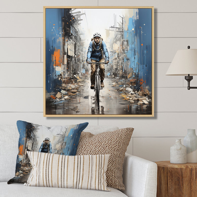 Vélo rue symphonie papercut, H 16 po x l 16 po, Cadre naturel flottant
