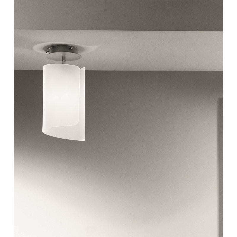 Papiro Glass Semi Flush Mount, Satin Crystal, Gold
