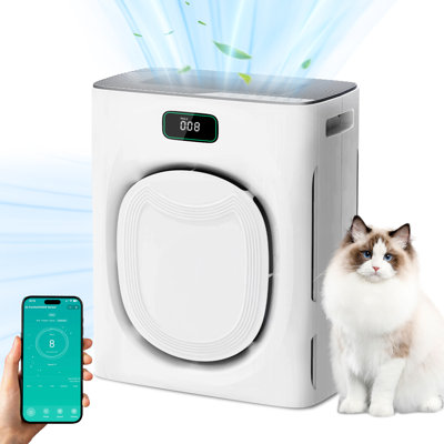Purificateur d'air pour animaux Ventisol pour grande pièce de maison jusqu'à 2500 pieds carrés, avec filtre H13 Hepa double face et lavable, Wi-Fi intelligent, filtre à air silencieux pour les allergies, la fumée, la poussière, les poils de chien et l'odeur