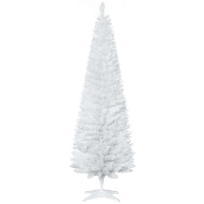 6' Slim Artificial Pencil Christmas Tree with 390 Realistic Branch Tips and Durable Plastic Stand, Perfect for Compact Spaces and Easy Setup