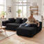 Modern Oversized Corner Sofa L-Shaped Corduroy Sofa With Storage Pockets -1513385611-1513385623