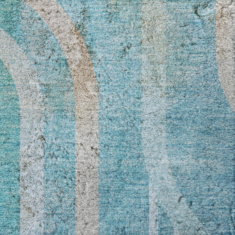 Tapis à poil long de qualité supérieure lavable à la machine ADS532, Teal, 3' x 5'