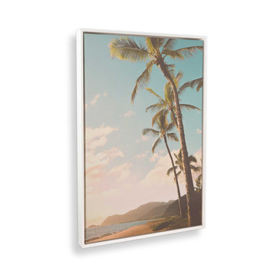 «Soft Sunset Palms», reproduction d'art sur toile