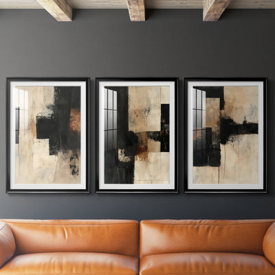 ABSTRACT Series CCCLXI  -Custom Framed  Premium Print W Matt - 3 Pieces