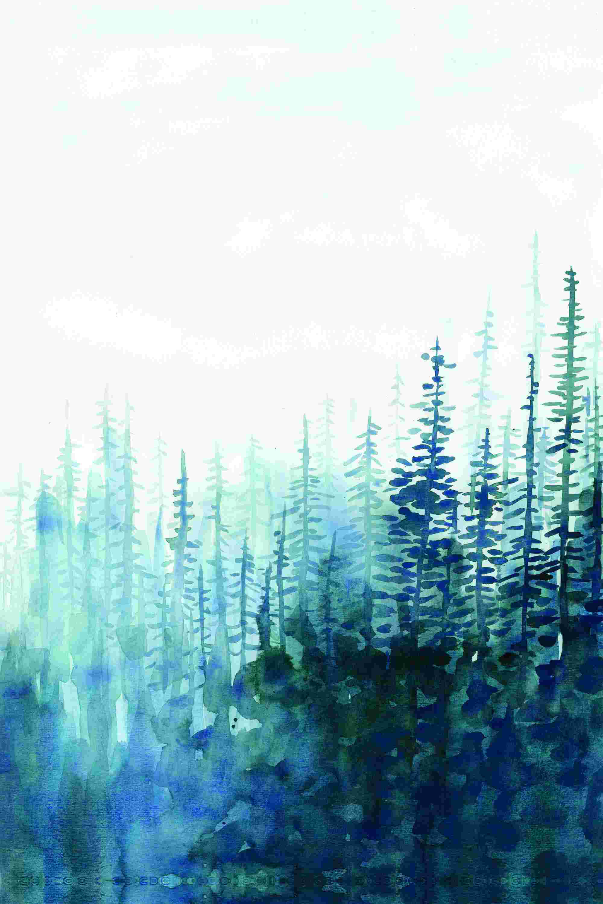 Millwood Pines Blue Forest - Wrapped Canvas Painting | Wayfair