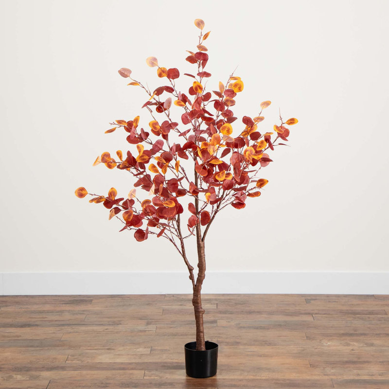 5 pi Arbre d'automne artificiel pré-éclairé avec 220 lumières DEL blanc chaud