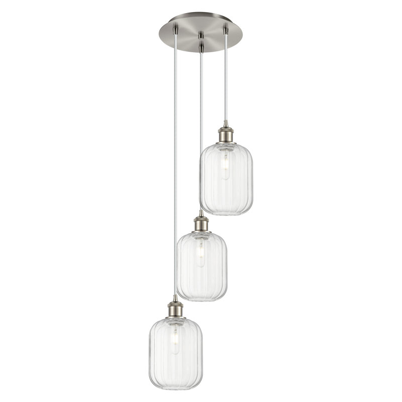 Luminaire suspendu suspendu à cordon 3 lumières Ballston - Alyette, Clair, Nickel satiné brossé