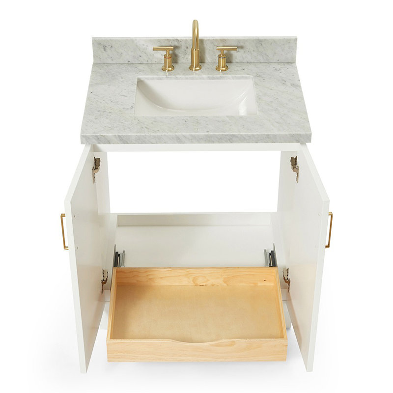 ARIEL TAYLOR 31 IN RECTANGLE SINK VANITY, White, Rectangle