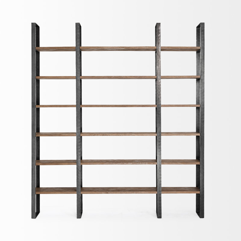 Tauton II 90" Bookcase, Black/Dark Brown