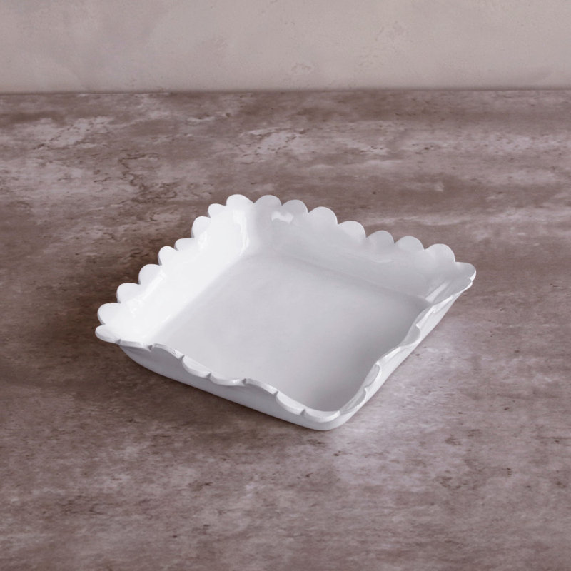 VIDA Colette Beverage Napkin Holder (White), 1.5" H x 9" W x 8.75" D
