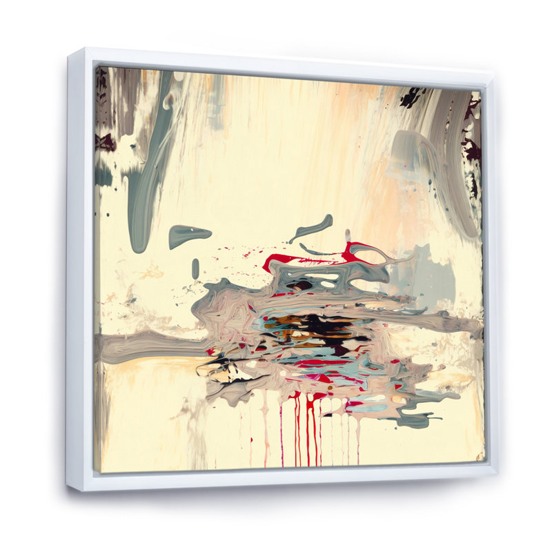 «Dancing Alone Minimal Abstract», reproduction d'art sur toile, H 30 po x l 30 po x P 1 po, Cadre flottant blanc