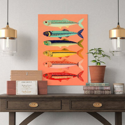 Canvas Wall Art Colorful Fish Pattern Prints Design Poster Vintage Poster Print Home Decor