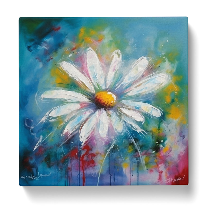Daisy Abstract Expressionism No.1 - Wrapped Canvas, 35cm H x 35cm W x 3cm D
