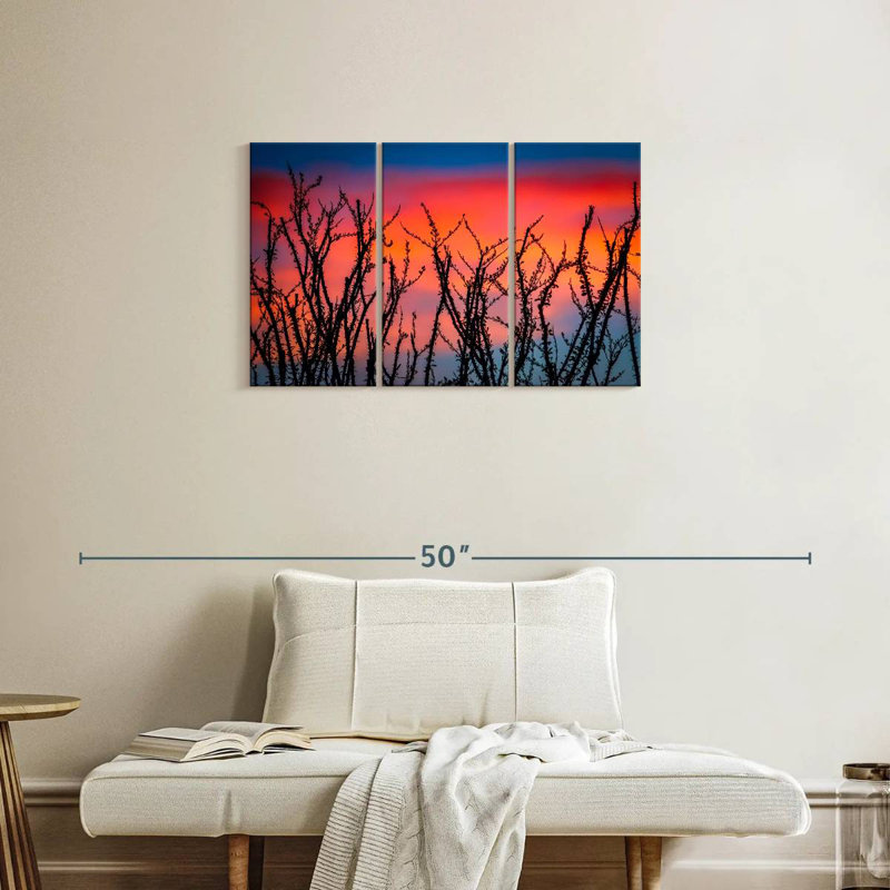Harnek Ocotillo au coucher du soleil, H 20 po x l 33 po