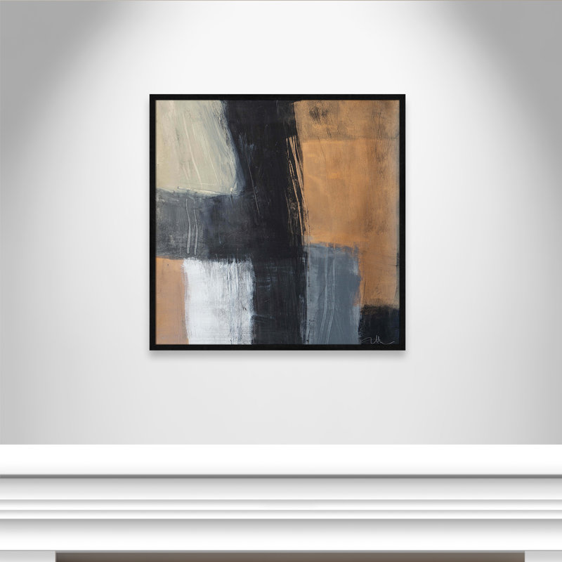 «Metallic Slate II» par Casa Fine Arts, Cadre noir mince, H 32 po x l 32 po x P 0,75 po