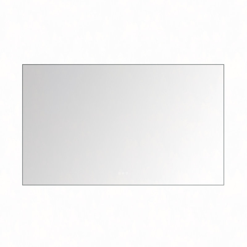 Miroir de salle de bain 60 po x 36 po à DEL avec rétro-éclairage et miroir mural, Métal industriel