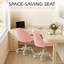 Task Chair Teddy Velvet Make Up Chair Office Chair With Wheels, Pink-1691698008